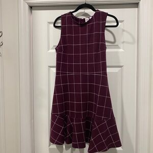 NEW -Maroon dress with ruffle hem detail